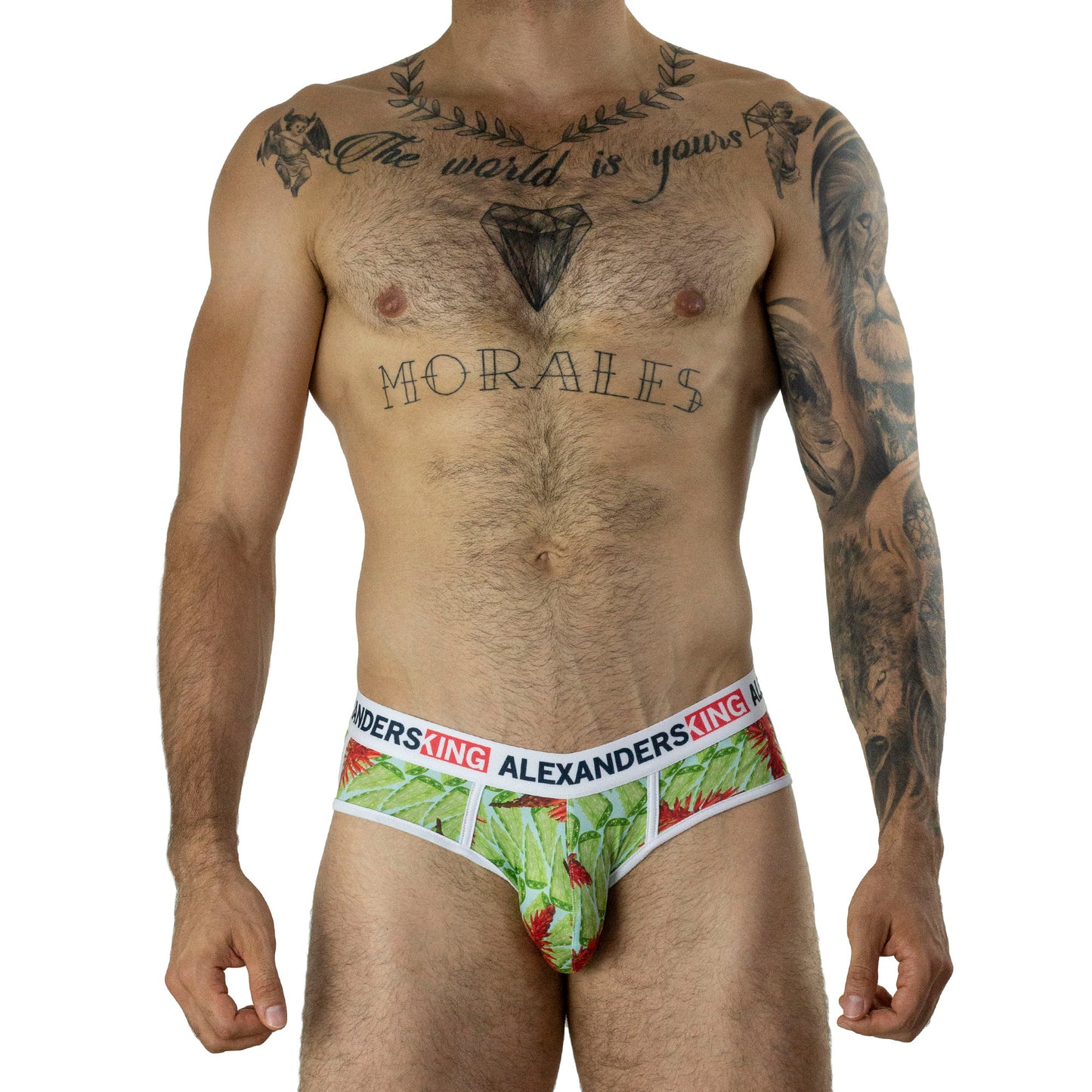 TP0283 Brief Trusa Aloe Vera Flores Rojo Verde SkinIt AlexandersKing