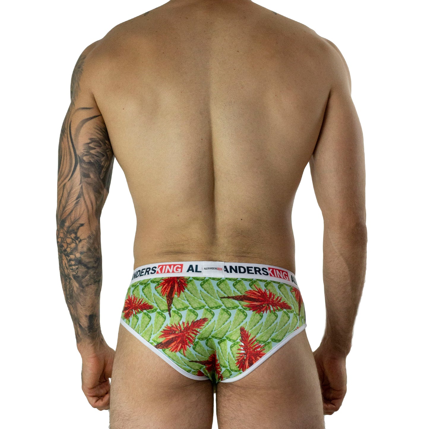 TP0283 Brief Trusa Aloe Vera Flores Rojo Verde SkinIt AlexandersKing